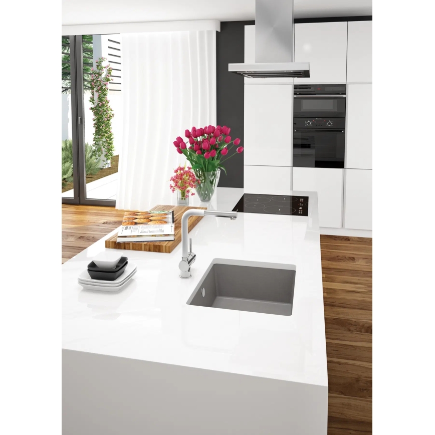 Deante ZQA_N10A - Lavello della cucina CORDA 44x44 cm granito/nero