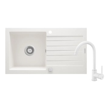 Deante ZQZVA113 - Lavello della cucina ZORBA 76x44 cm + rubinetto del lavello granito/alabastro