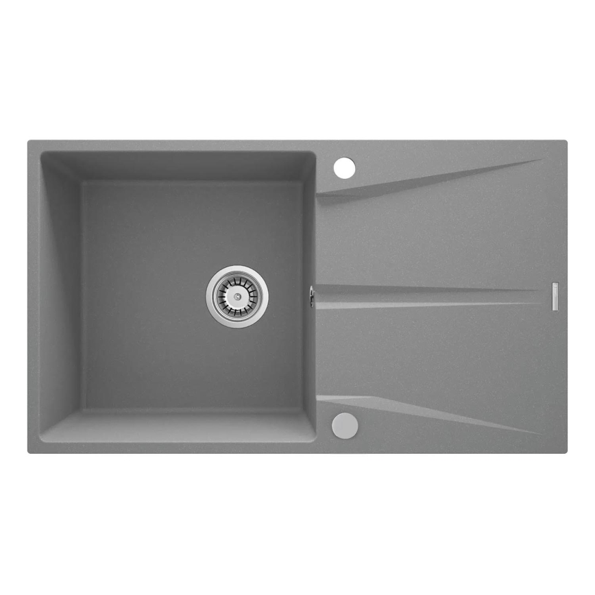 Deante ZRC_S11A - Lavello della cucina CORIO 50x86 cm granito/grigio metallico