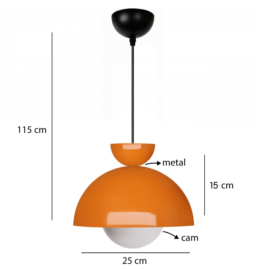 Deckenlampe SALVA 1xE27/15W/230V orange