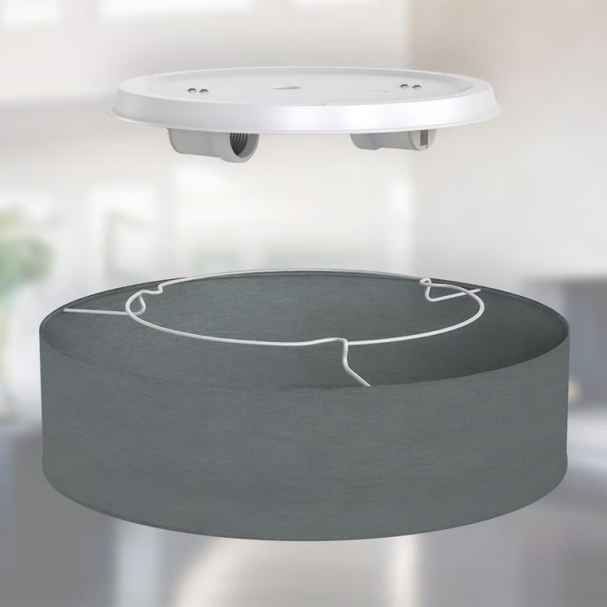 Deckenleuchte 2x E27/40W/230V, Ø 38 cm, grau