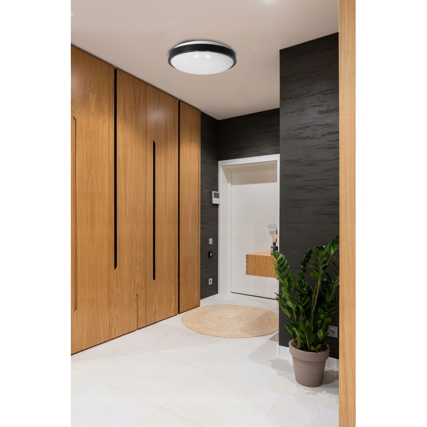 Deckenleuchte 2x E27, max. 40 W, 230 V, Ø 29,5 cm, schwarz