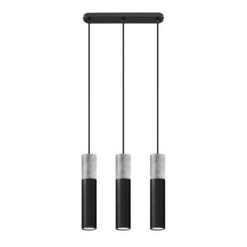 Deckenleuchte an Kabel BORGIO 3xGU10/40W/230V Beton/Metall Schwarz