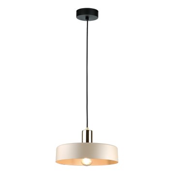Deckenleuchte an Kabel LATTE 1xE27/60W/230V beige/schwarz/glänzender Chrom