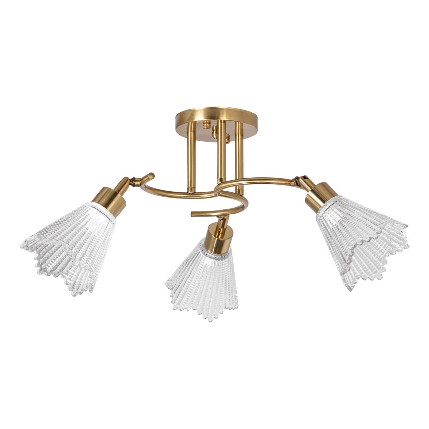 Deckenleuchte an Stange 3xE14/60W/230V golden