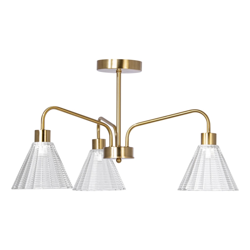 Deckenleuchte an Stange 3xE27/60W/230V golden