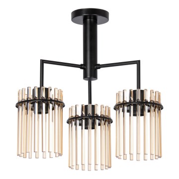 Deckenleuchte an Stange 3xE27/60W/230V schwarz/beige