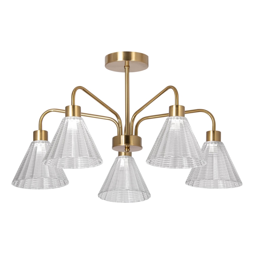 Deckenleuchte an Stange 5xE27/60W/230V golden