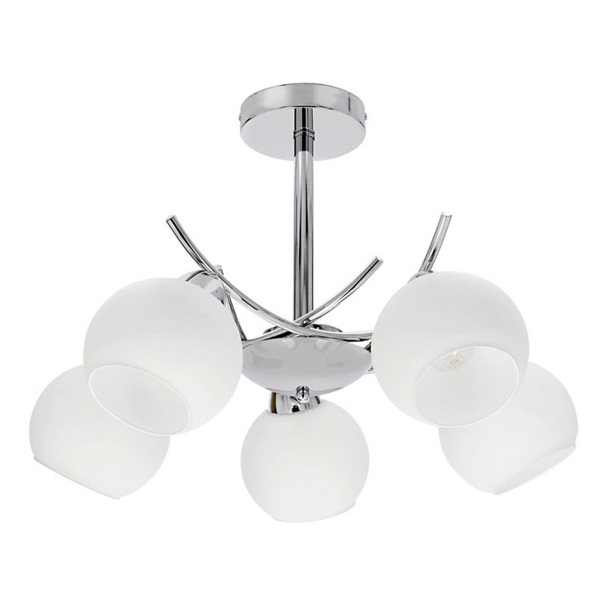 Deckenleuchte an Stange AMOS 5xE27/40W/230V glänzendes Chrom