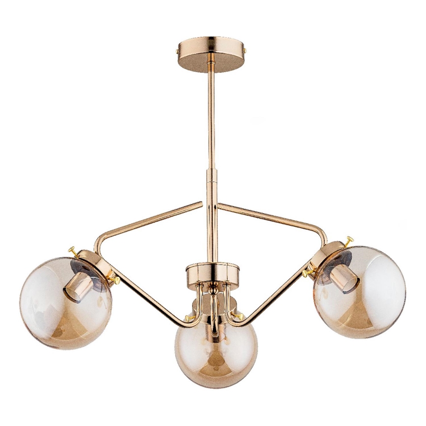 Deckenleuchte an Stange BARSUM 3xE14/10W/230V golden