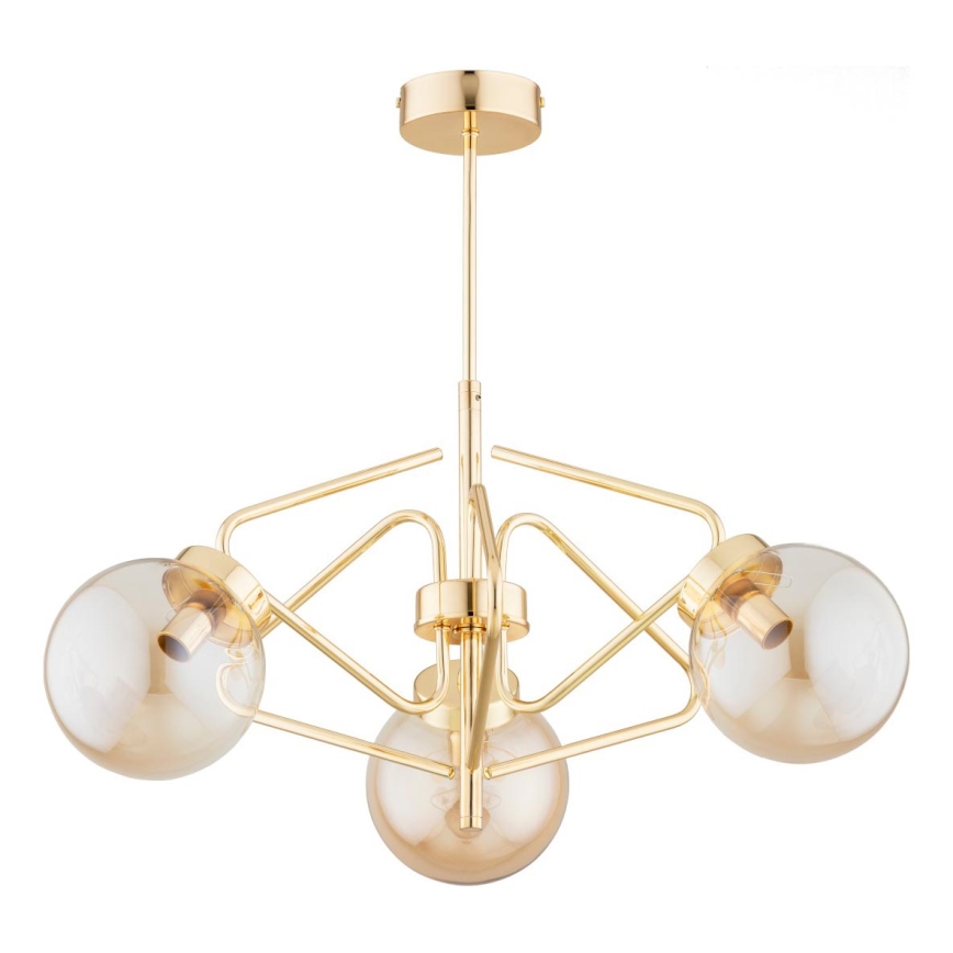 Deckenleuchte an Stange BARSUM 3xE14/10W/230V golden
