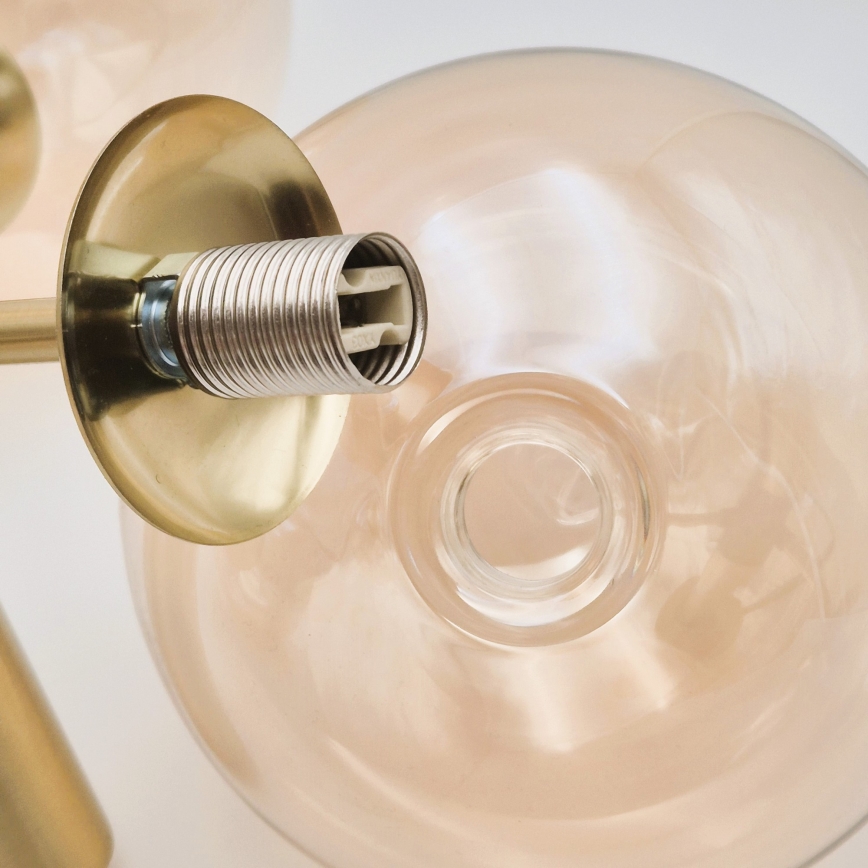 Deckenleuchte an Stange GEORGIA 3xG9/5W/230V gold/rauchbeige