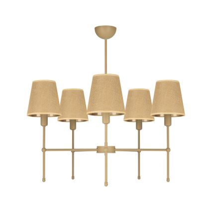 Deckenleuchte an Stange MADELA 5xE14/40W/230V Jute/Beige
