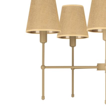 Deckenleuchte an Stange MADELA 5xE14/40W/230V Jute/Beige