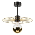 Deckenleuchte an Stange MONTANA 1xE27/15W/230V d 30 cm golden/schwarz