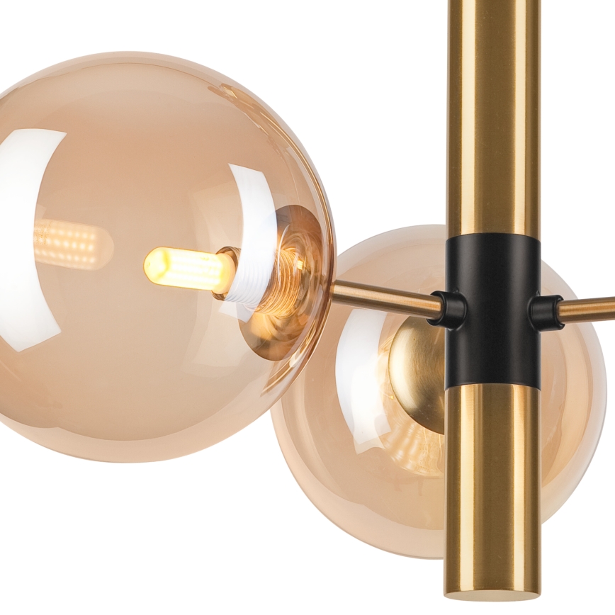 Deckenleuchte an Stange ROLLO 3xG9/5W/230V golden/rauchig beige