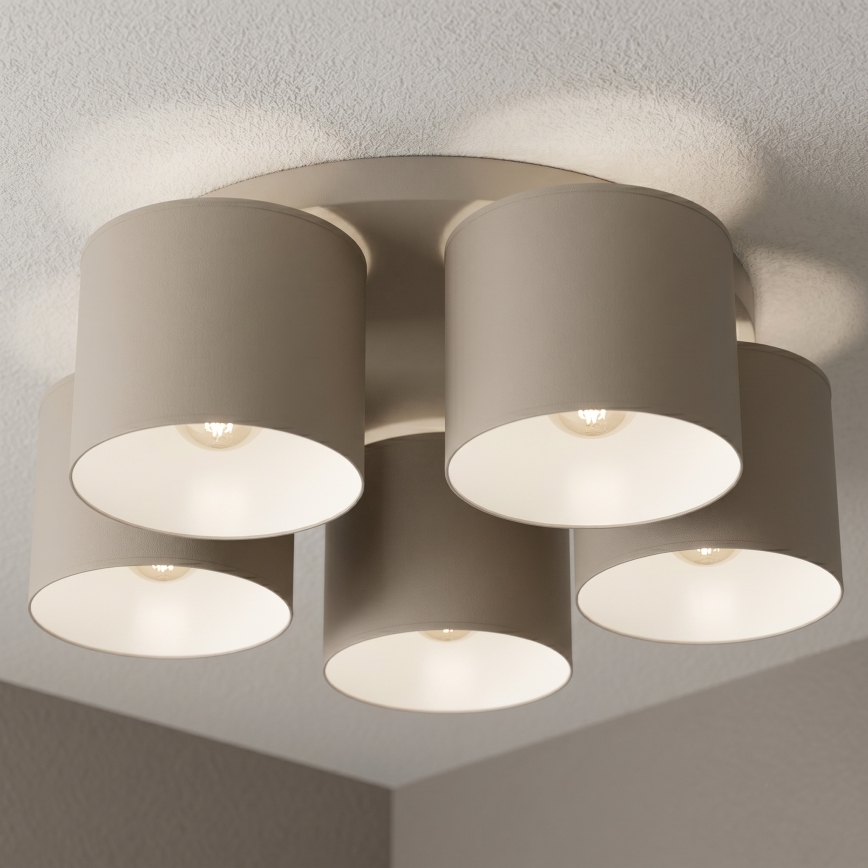 Deckenleuchte ARDEN 5xE27/15W/230V Ø 44 cm beige