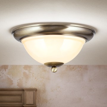 Deckenleuchte AUSTRIAN OLD LAMP 2xE27/60W/230V d 27 cm bronzen/beige