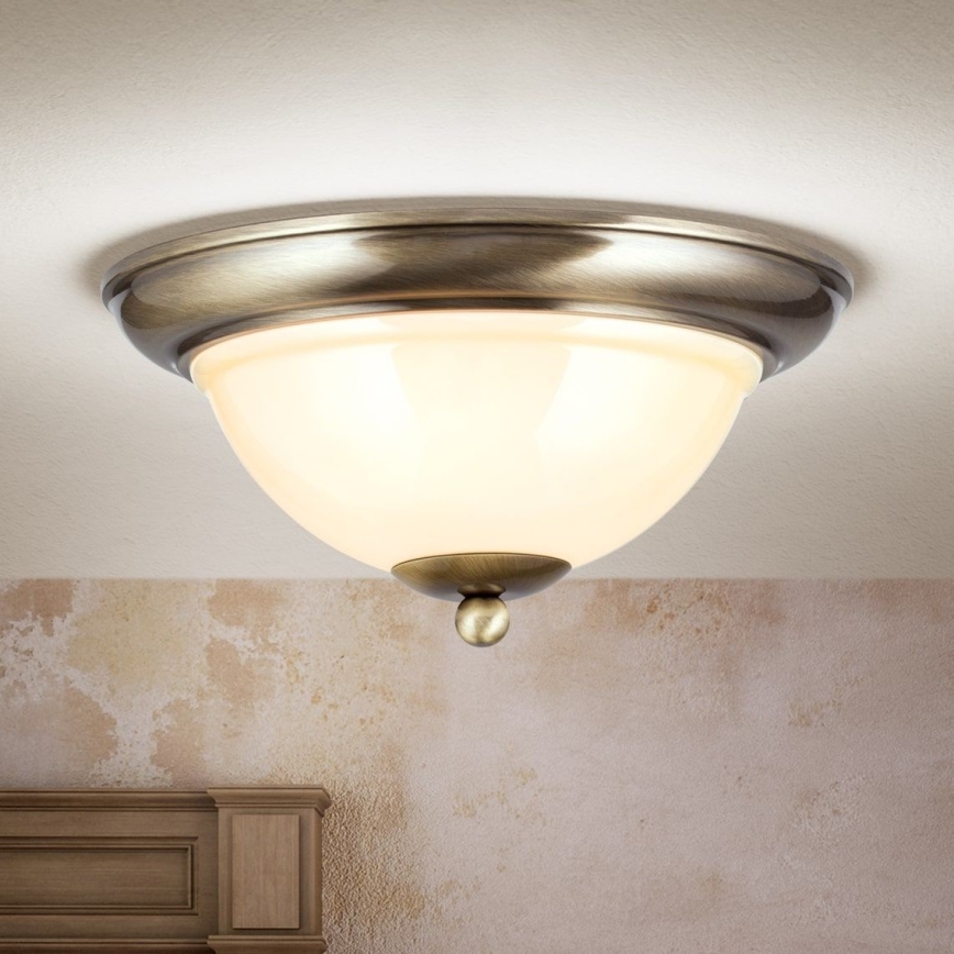 Deckenleuchte AUSTRIAN OLD LAMP 2xE27/60W/230V d 27 cm bronzen/beige