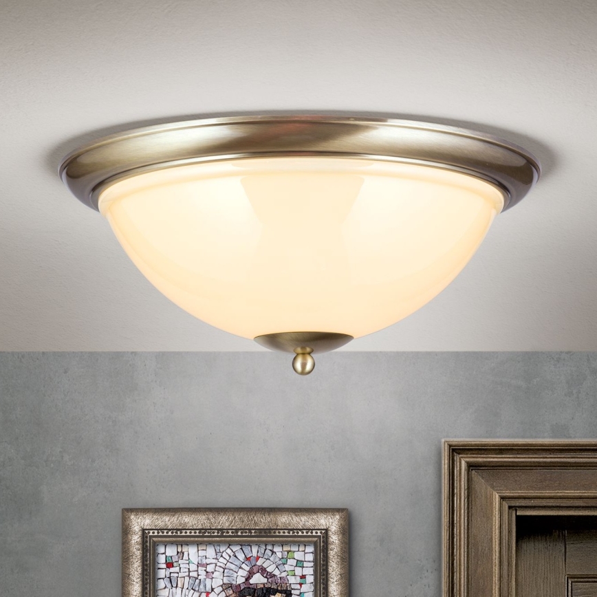 Deckenleuchte AUSTRIAN OLD LAMP 3xE27/60W/230V d 50 cm bronzen/beige