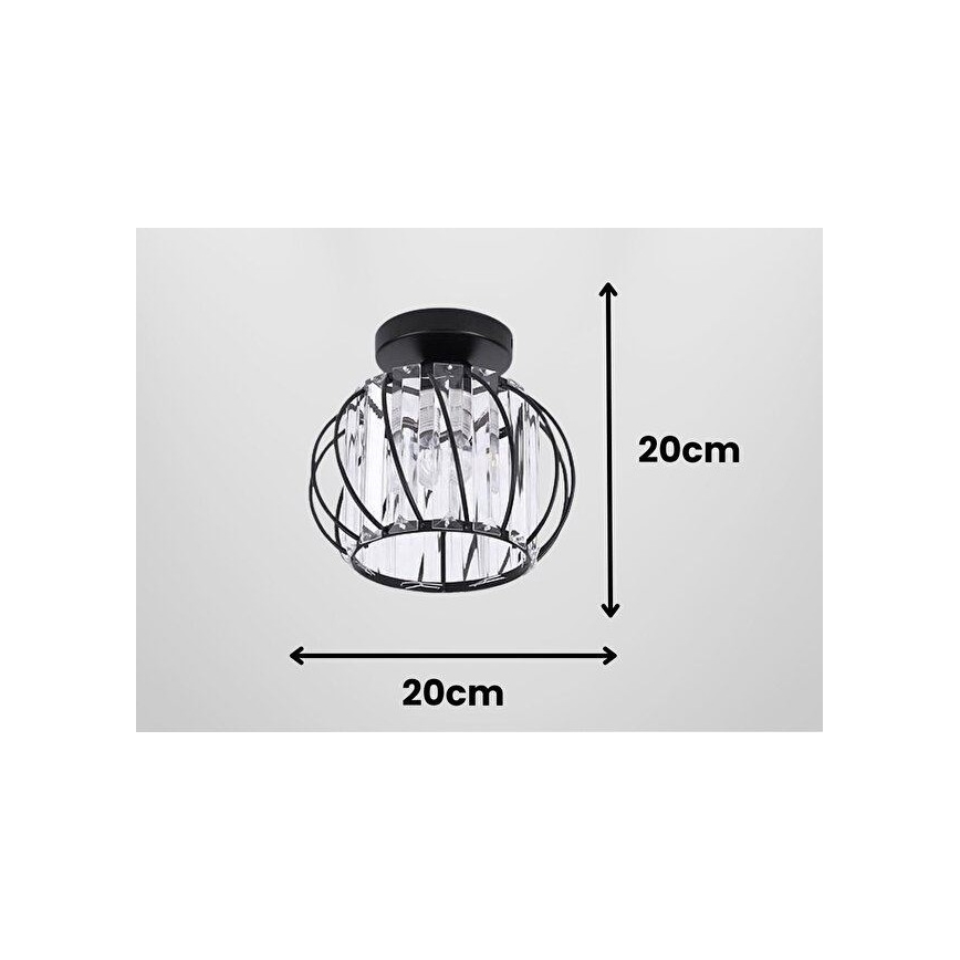 Deckenleuchte BELLA 1xE27/40W/230V Ø 20 cm schwarz