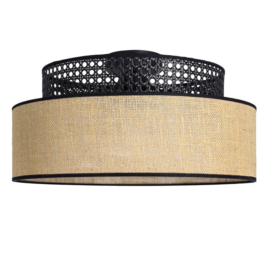 Deckenleuchte BOHO 1xE27/60W/230V schwarz/Rattan