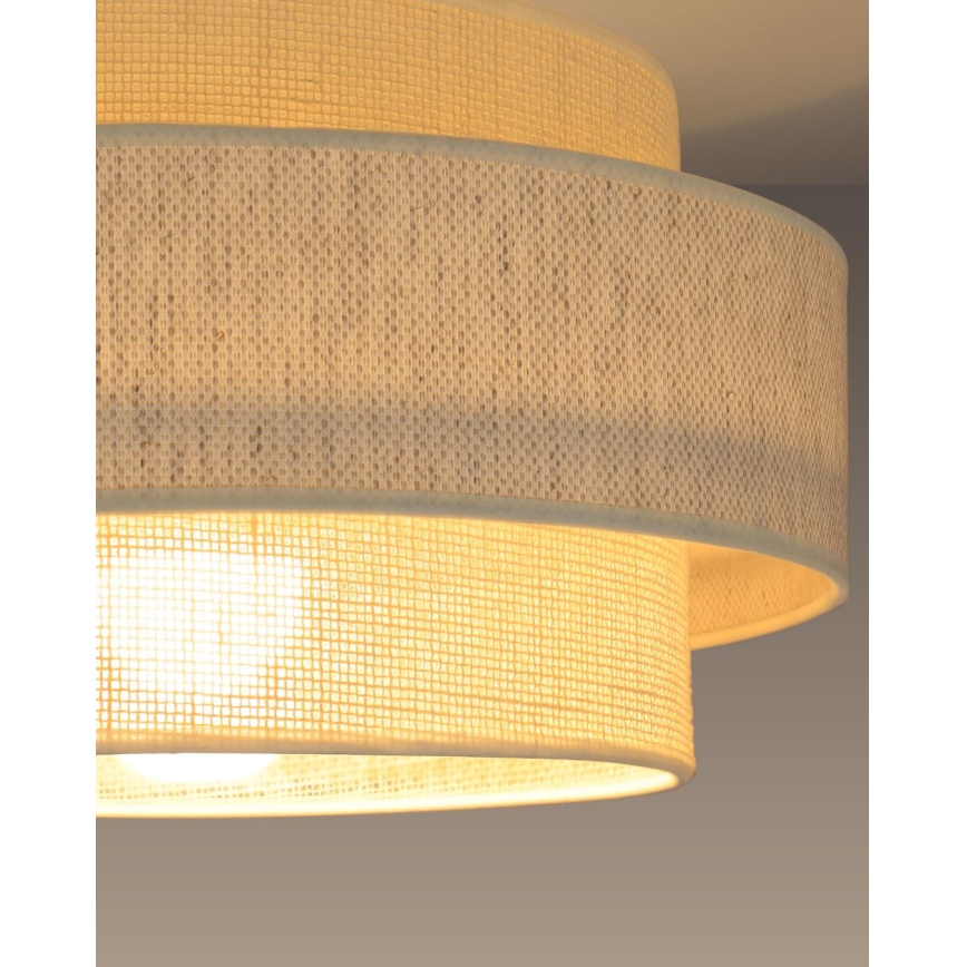 Deckenleuchte BOHO 1xE27/60W/230V Ø 40 cm cremefarben/Jute