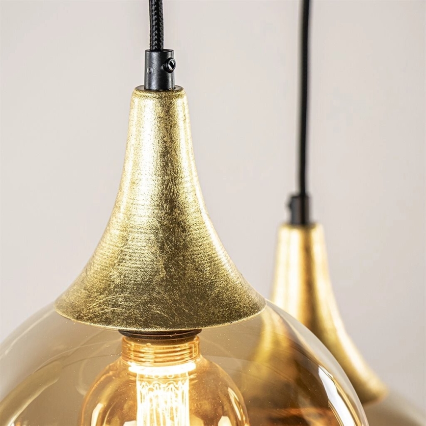 Deckenleuchte an Kabel CALYPSO 3xGU10/60W/230V + 5xE27/60W schwarz/gold