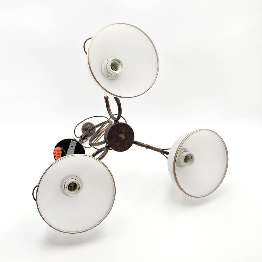 Deckenleuchte COBRA mit Stab, 3xE27/60W/230V, Bronze/Patina