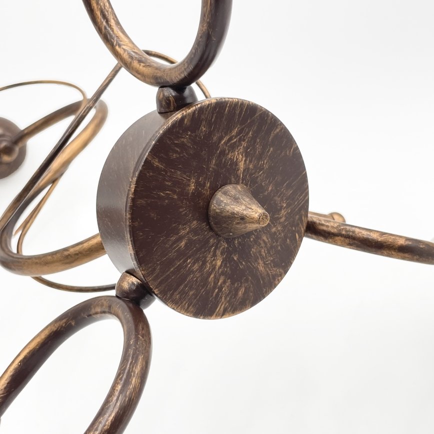 Deckenleuchte COBRA mit Stab, 3xE27/60W/230V, Bronze/Patina