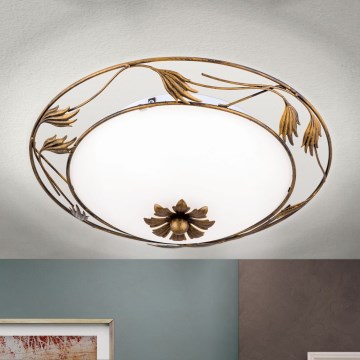 Deckenleuchte FLEUR 2xE27/60W/230V d 40 cm bronzen