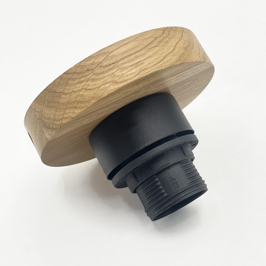 Deckenleuchte FLO WOOD 1xE27/15W/230V Eiche/transparent Ø 22 cm