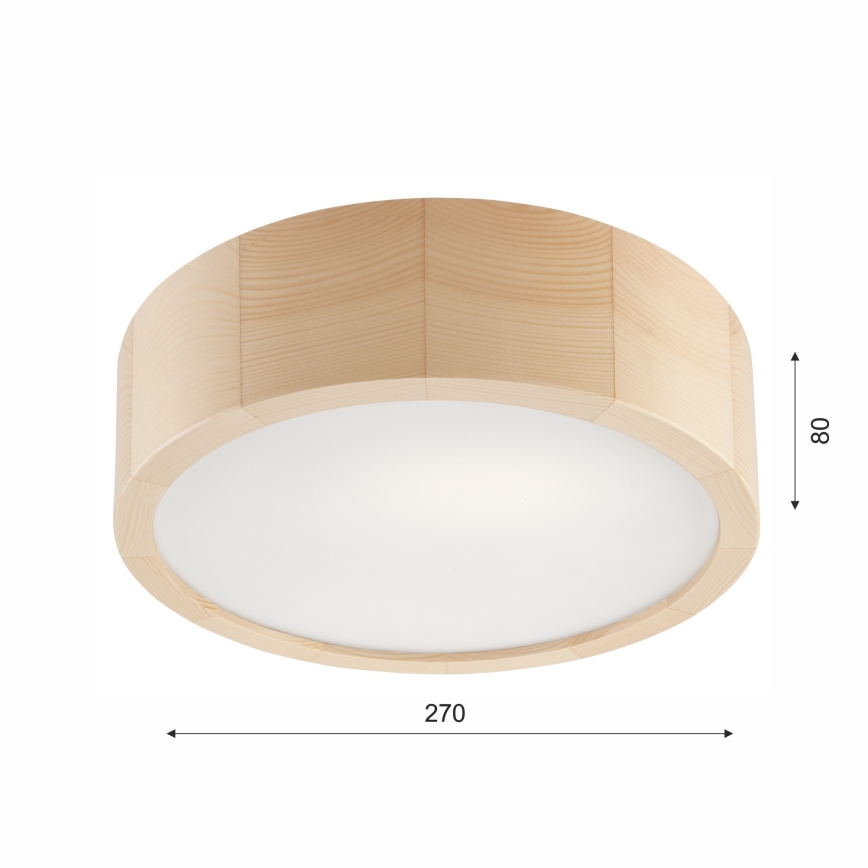 Deckenleuchte für Badezimmer NATURAL 2xE27/15W/230V IP54 Kiefer ø 27 cm