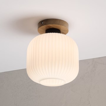 Deckenleuchte HARMA WOOD 1x E27/15W/230V Eiche/Weiß Ø 20 cm