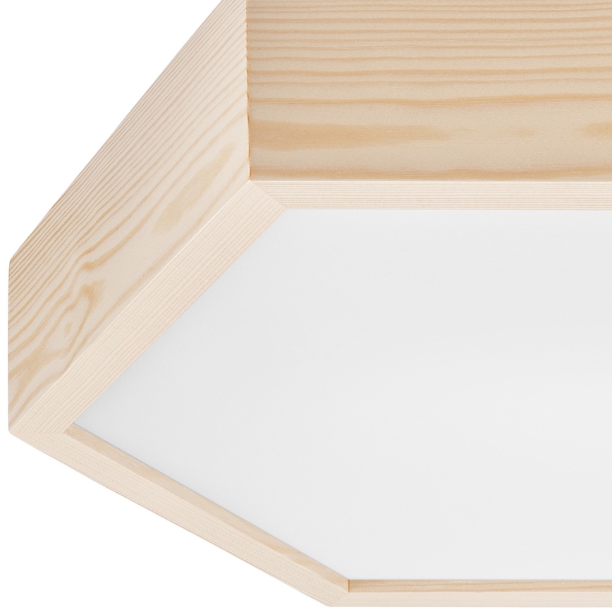 Deckenleuchte HEX NATURAL 2xE27/60W/230V T. 43 cm Kiefer