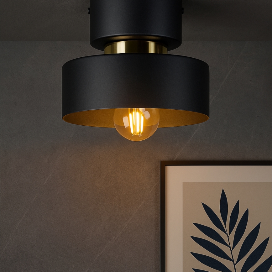 Deckenleuchte IGNIA 1xE27/60W/230V schwarz/gold