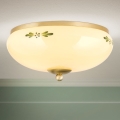 Deckenleuchte LANDHAUS 2xE27/60W/230V d 28 cm Messing/beige