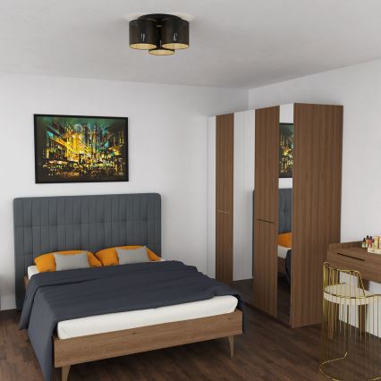 Deckenleuchte LOFT SHADE 3xE27/60W/230V schwarz/gold, aufgesetzt