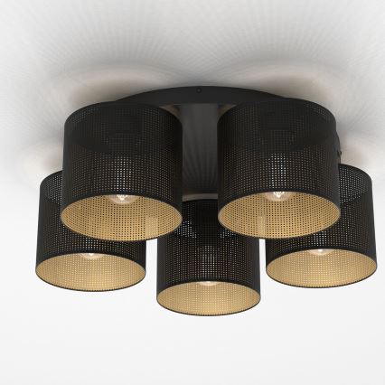 Deckenleuchte LOFT SHADE 5xE27/60W/230V schwarz/golden