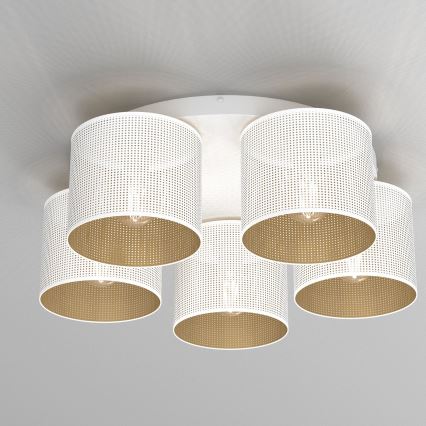 Deckenleuchte LOFT SHADE 5xE27/60W/230V weiß/gold