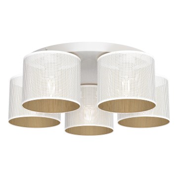 Deckenleuchte LOFT SHADE 5xE27/60W/230V weiß/gold