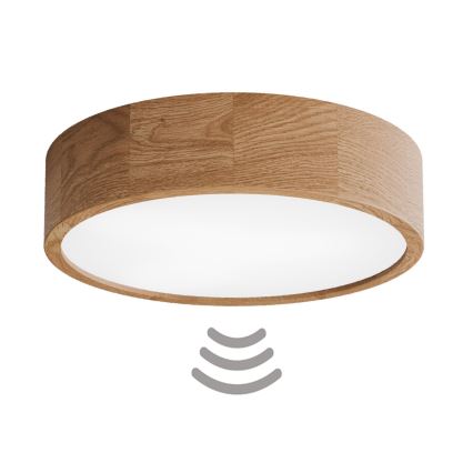 Deckenleuchte mit Sensor CLEO 3xE27/24W/230V pr. 37,5 cm Eiche