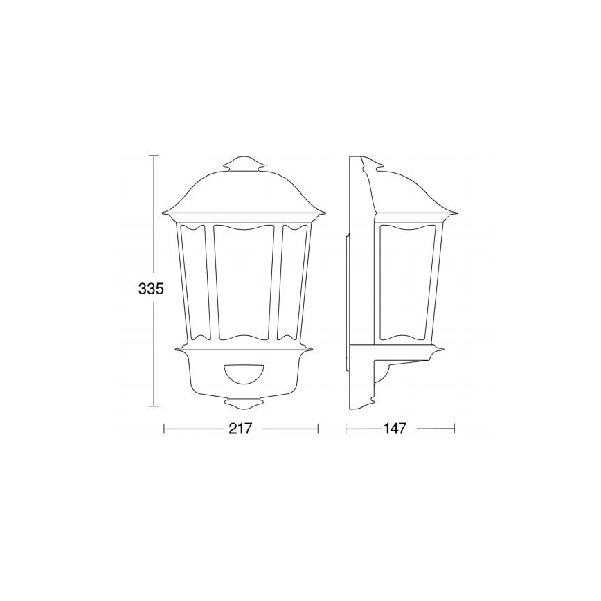 Deckenleuchte mit Sensor L 190 S schwarz