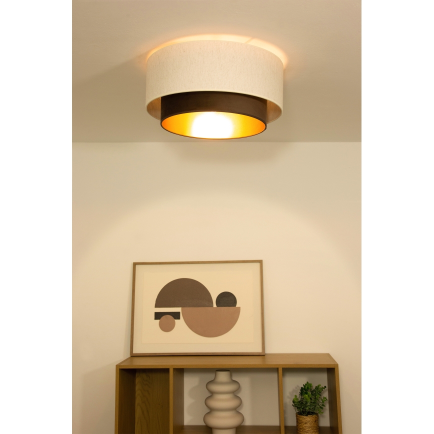 Deckenleuchte NATIA 1xE27/60W/230V Ø 45 cm weiß/braun