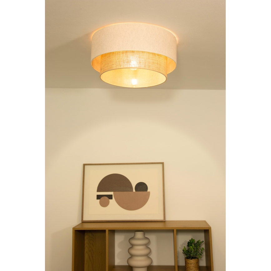 Deckenleuchte NATIA 1xE27/60W/230V Ø 45 cm weiß/braun