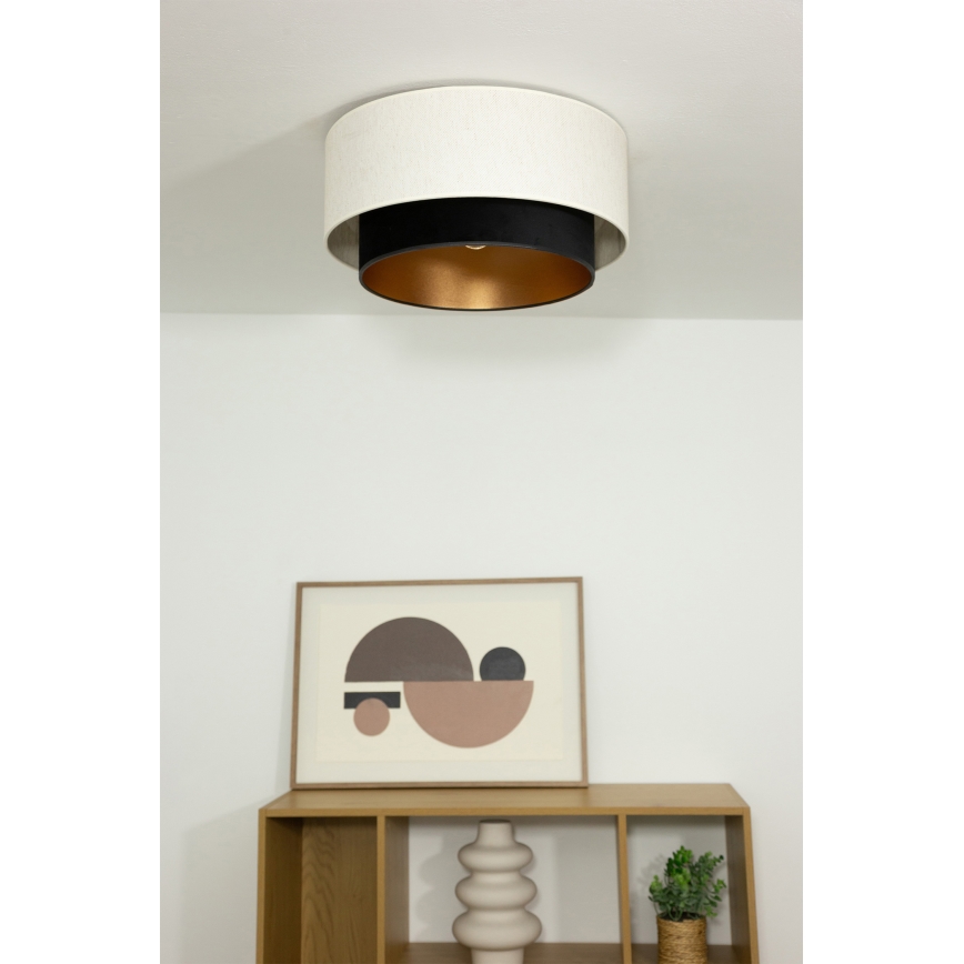 Deckenleuchte NATIA – 1× E27, 60 W, 230 V, Ø 45 cm, Weiß/Schwarz