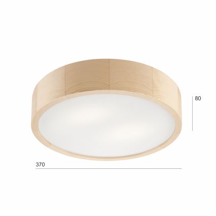 Deckenleuchte NATURAL 2xE27/60W/230V ø 37 cm Kiefer - FSC-zertifiziert