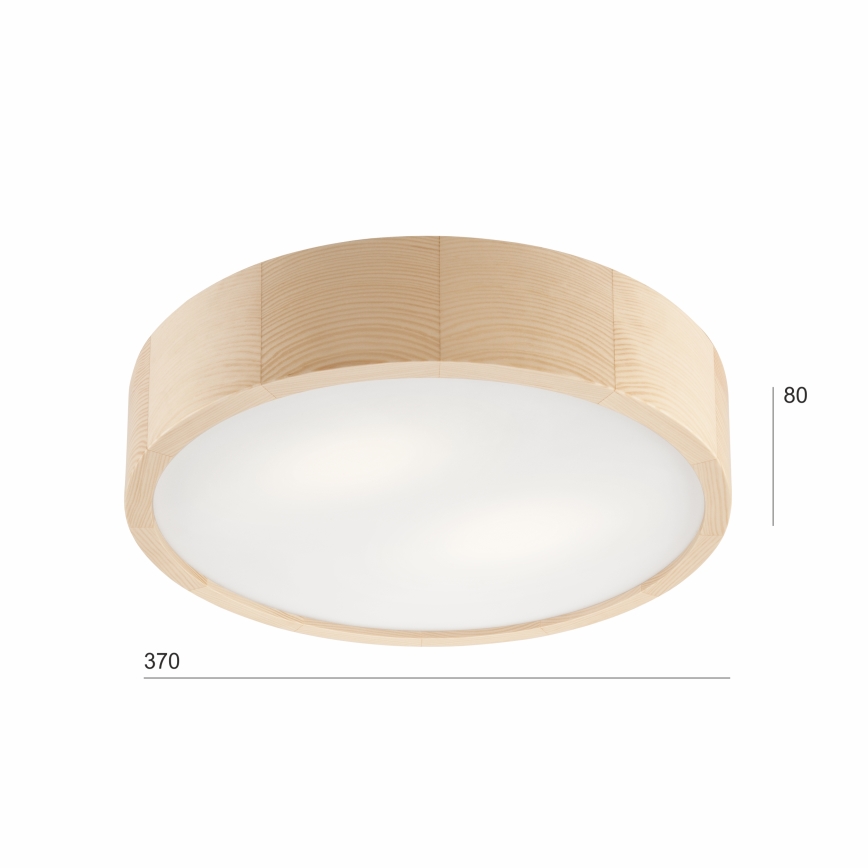 Deckenleuchte NATURAL 2xE27/60W/230V ø 37 cm Kiefer - FSC-zertifiziert