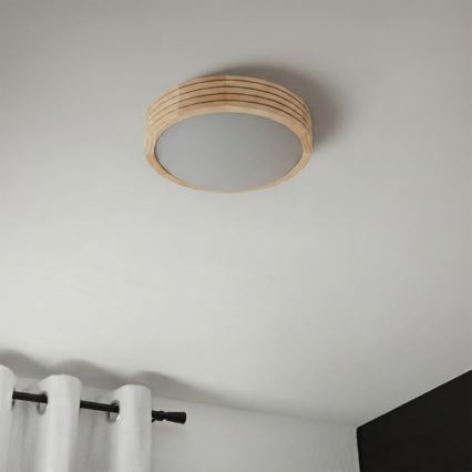 Deckenleuchte NATURAL MODERN SLIM 1xE27/15W/230V Ø 27,5 cm Kiefer