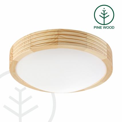 Deckenleuchte NATURAL MODERN SLIM 1xE27/15W/230V Ø 27,5 cm Kiefer